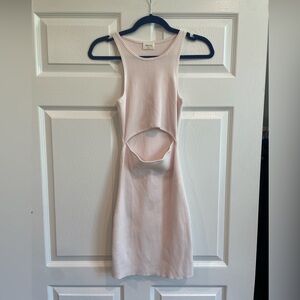 Baby pink dress with front cutout